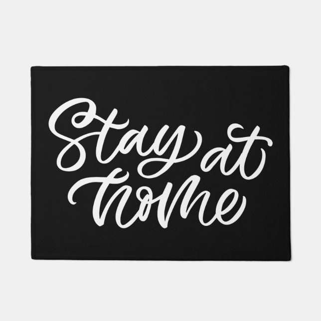 Paillasson Restez à la maison| Police de fantaisie (Devant)