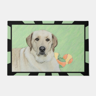 Paillasson Retriever du Labrador jaune et balles de tennis Pe