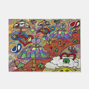 Paillasson Retro 60s Psychedelic Magic Mushroom Porte Mat