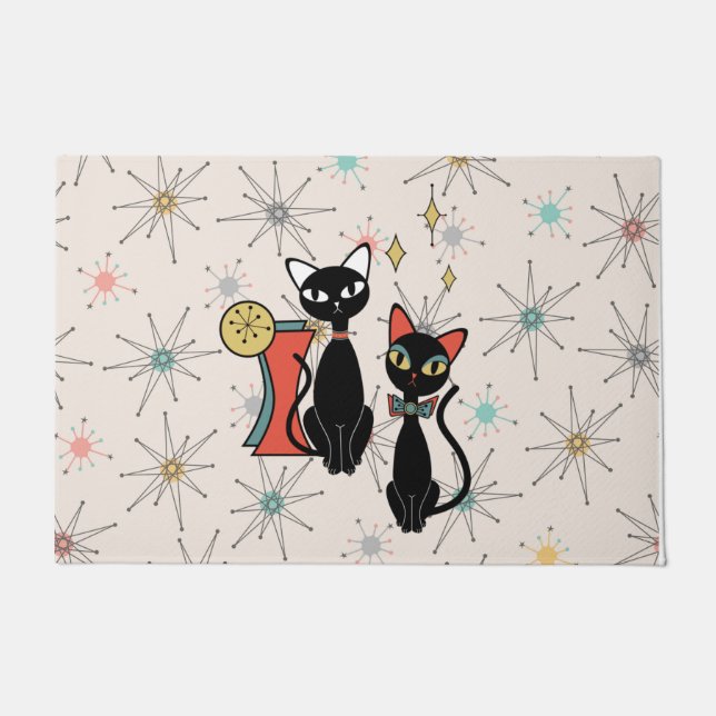 Paillasson Retro Atomique Moyen Siècle Moderne Cool mat de ch (Devant)