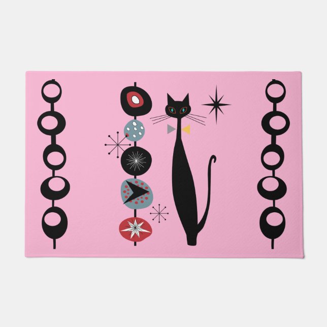 Paillasson Retro Atomique Moyen Siècle Moderne Cool mat de ch (Devant)