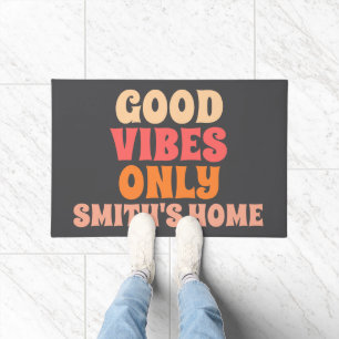 Paillasson Retro Bonne Vibration Seulement Personnaliser Nom