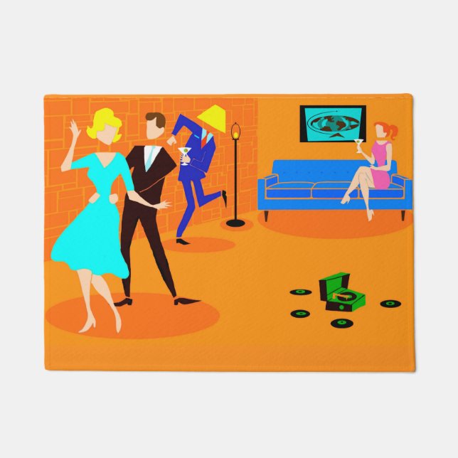 Paillasson Retro Cartoon Cocktail Party Door Mat (Devant)