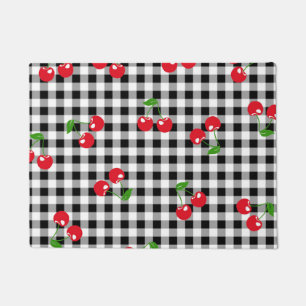 Paillasson Retro Chic Red Cherry & Black White En vichy