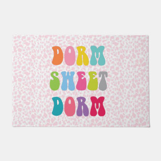 Paillasson Rétro "Dorm Sweet Dorm" Pink Cheetah Door Mat