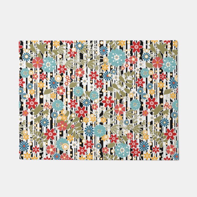 Paillasson Rétro, floral rétro (Devant)