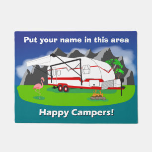 Paillasson Rétro natte de remorque, rouge, double axe, 18" x