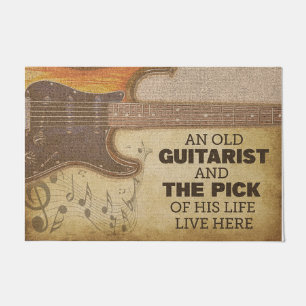 Paillasson Retro New Studio Mat, Guitariste Accueil personnal