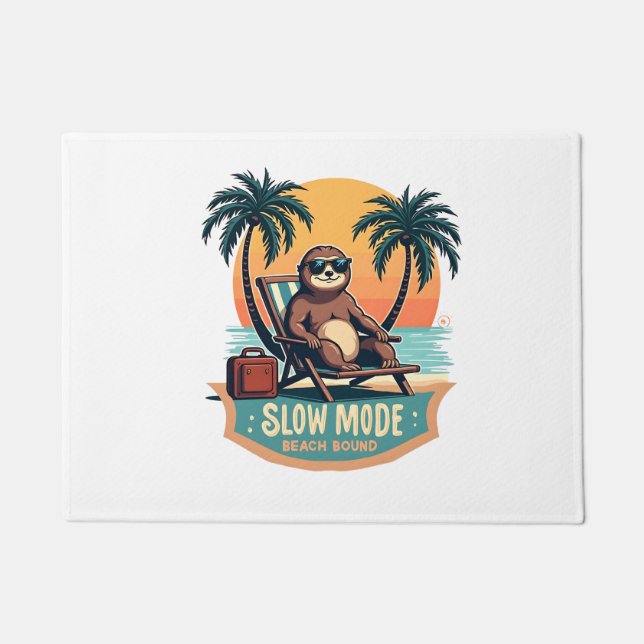 Paillasson Retro Sloth Vacation Shirt Funny Tropical Relax De (Devant)