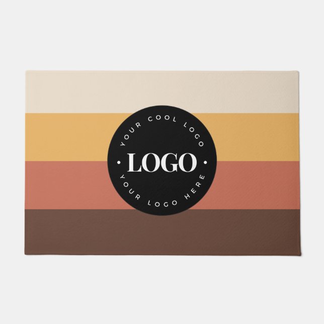 Paillasson Retro Stripes Business Company Logo Bienvenue 60s  (Devant)