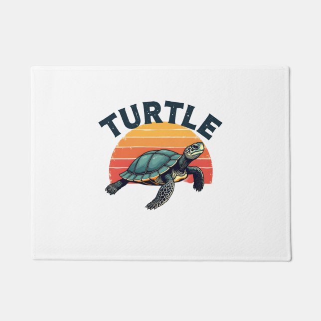 Paillasson Retro Turtle T-Shirt (Devant)