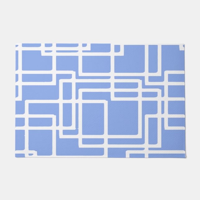 Paillasson Rétros rectangles modernes sur le bleu de ciel (Devant)