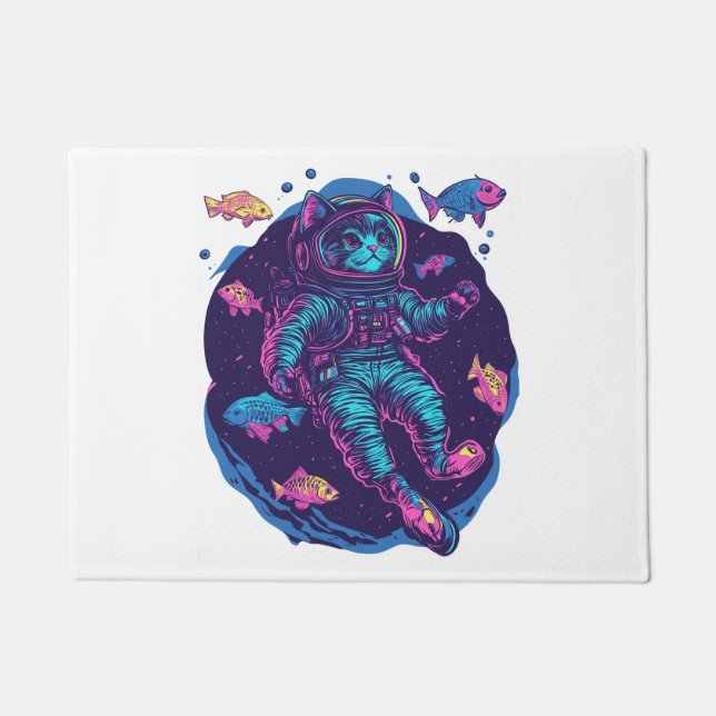 Paillasson Rêves de chat de l'espace � Kitty Galaxy Vaporwave (Devant)
