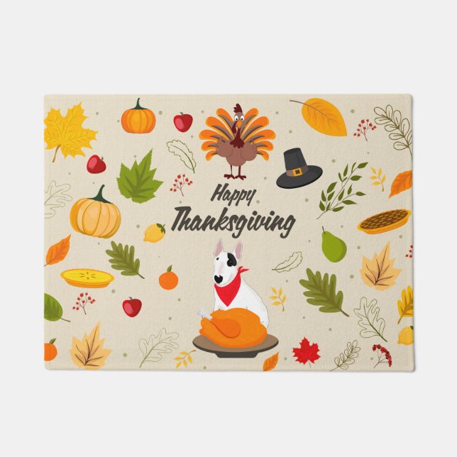 Paillasson Rex TV Terrier Thanksgiving Door Mat (Devant)
