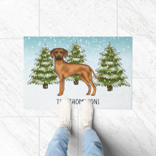 Paillasson Rhodesian Ridgeback du nom de Neige Forêt d'Hiver