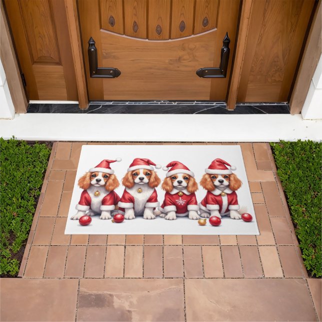 Paillasson Robe de Noël pour Cavalier King Charles Spaniel (De plein air)