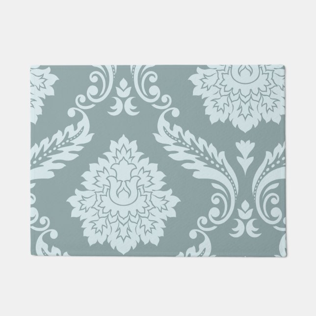 Paillasson Rococo Damask Art I Duck Egg Blue+Teal (Devant)