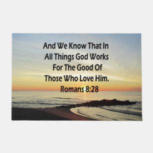PAILLASSON ROMAINS DU SOLEIL 8:28 SCRIPTURE VERSE