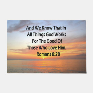 PAILLASSON ROMAINS INSPIRANTS 8:28 SCRIPTURE VERSE