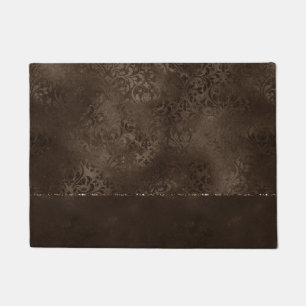 Paillasson Romance en bronze de minuit Satiny Grunge Damask