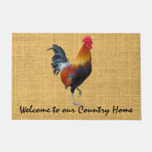 Paillasson Rooster de serrage coloré / Mat de la maison de ca