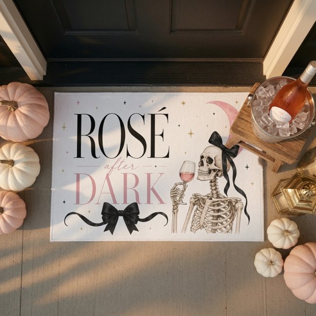 Paillasson Rosé After Dark Skeleton Halloween  (Créateur téléchargé)
