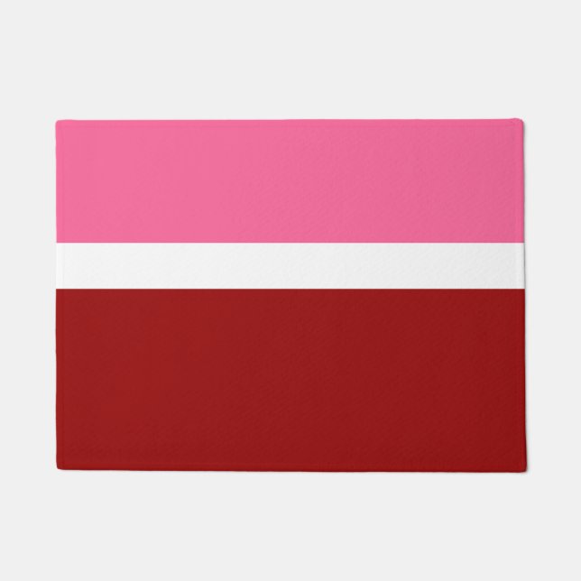Paillasson Rose Blanc Marron Rouge Bloc de Couleurs  (Devant)