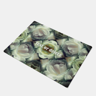Paillasson Rose blanche Floral Abstrait Art personnalisé