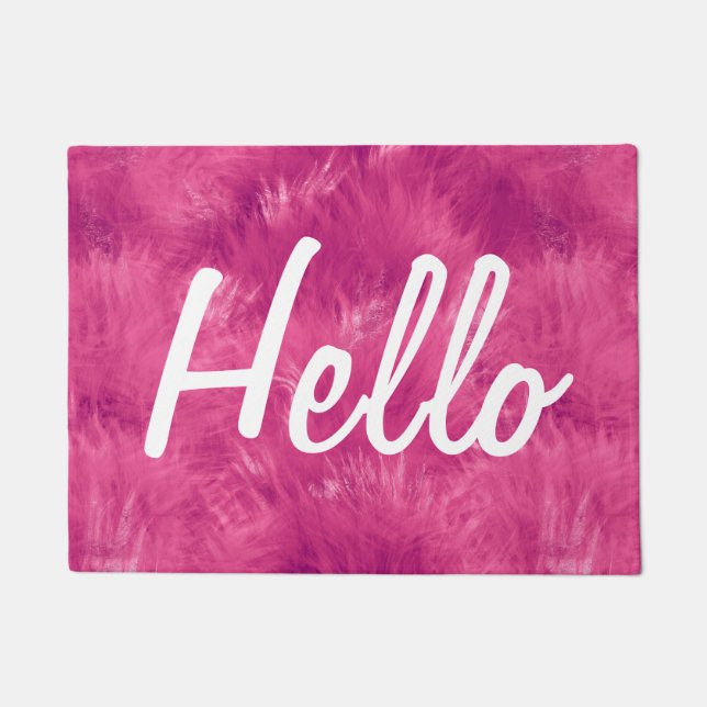 Paillasson Rose chaud | Hello Doormat (Devant)