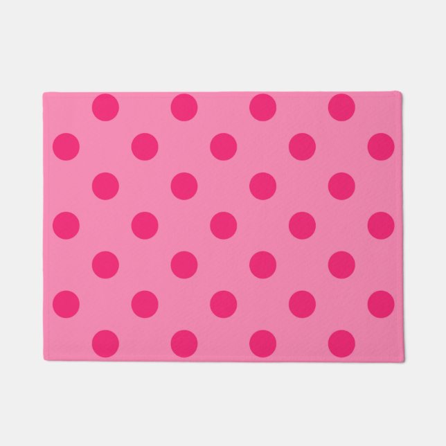 Paillasson Rose Chaud Sur Pois Rose Design Motif (Devant)