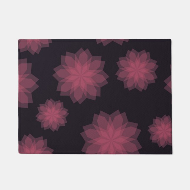 Paillasson Rose, cool, tendance, abstraction de fleurs modern (Devant)