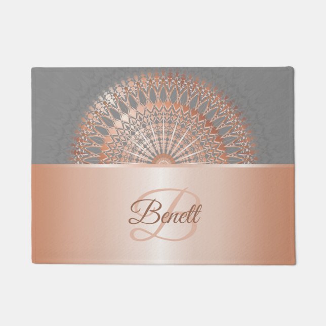 Paillasson Rose Gold Grey Mandala (Devant)