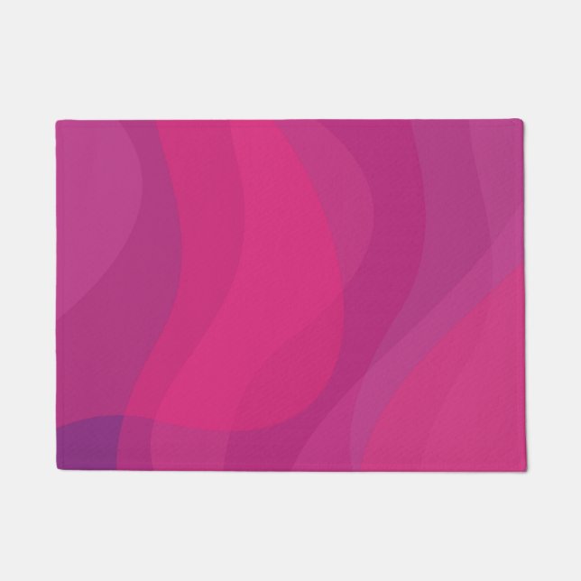 Paillasson rose, moderne, cool, tendance illustration ondulée (Devant)