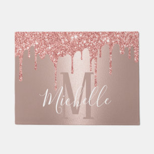 Paillasson Rose moderne Gold Parties scintillant Drives Nom d