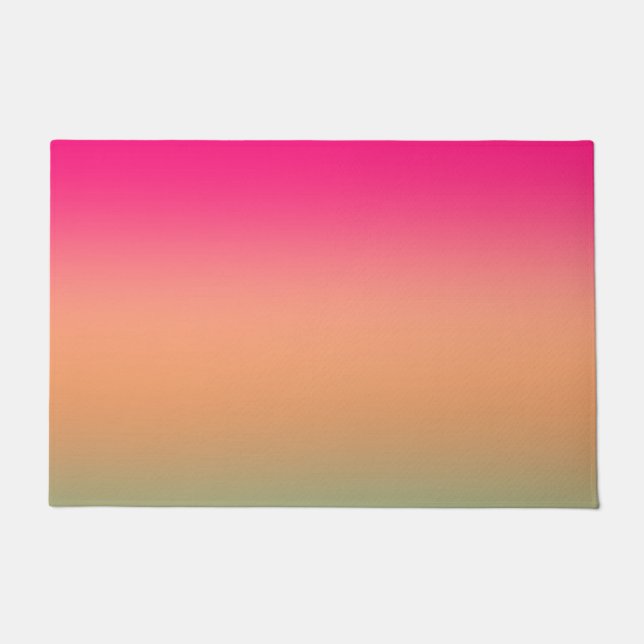 Paillasson Rose néon vert et brun sable tendance (Devant)