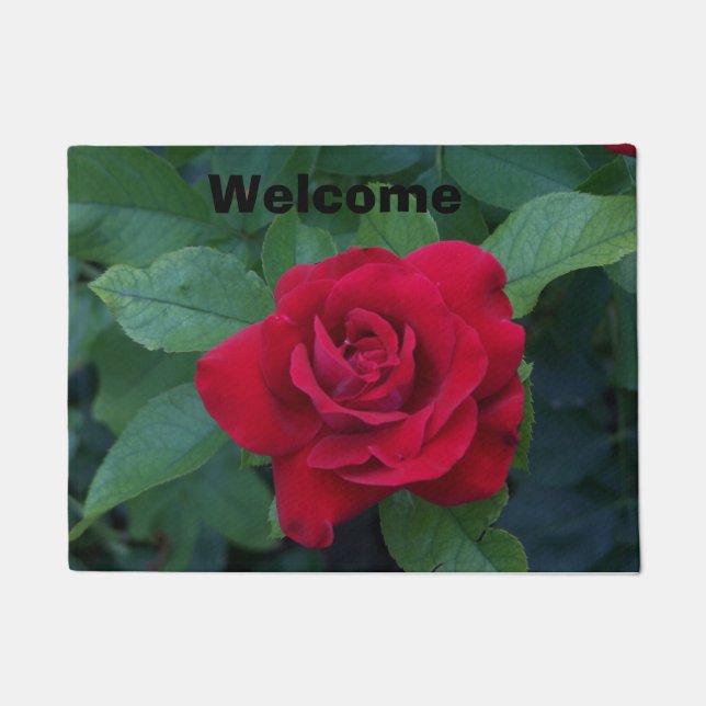Paillasson Rose rouge de près (Devant)