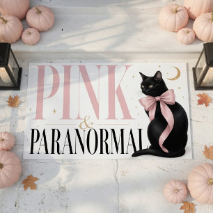 Paillasson Rose & Surnaturel Chat Noir Coquette Halloween