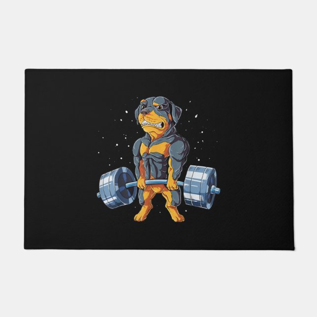 Paillasson Rottweiler Poids levant Funny Deadlifts Hommes Fit (Devant)