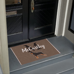 Paillasson Rottweiler Rottie Rustique Monogramme personnalisé