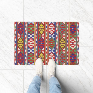 Paillasson Rouge Bleu Vert Jaune Blanc Oriental Kilim Rug