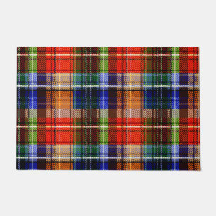 Paillasson Rouge Bleu Vert Jaune Carreaux Tartan Design 