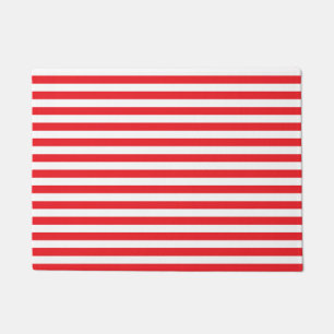 Paillasson Rouge et blanc barre la natte