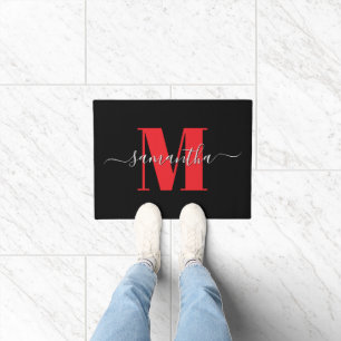Paillasson Rouge Noir et Blanc Signature Monogramme 2025
