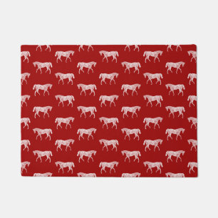 Paillasson Rouge occidental vintage d'art de cheval de motif