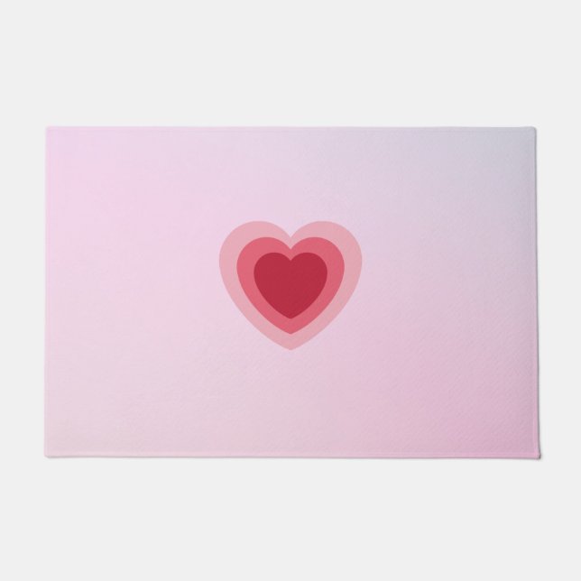 Paillasson Rouge rose Minimaliste Mocre Coeur (Devant)