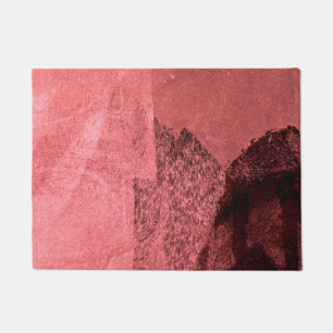 Paillasson Rouge rose noir amour inspiré peinture abstraite a