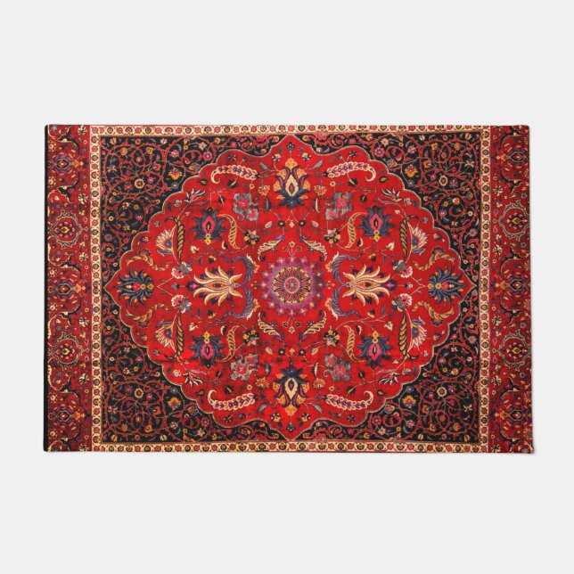 Paillasson Rug perse rouge de Mashhad (Devant)