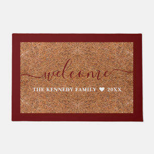 Paillasson Russe Bienvenue Nom de famille Burgundy Coir