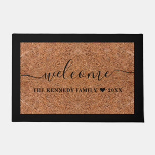 Paillasson Russe Bienvenue Nom de famille Coeur personnalisé