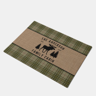 Paillasson Russe Cabine de famille Moose Pine Green Plaid Bur